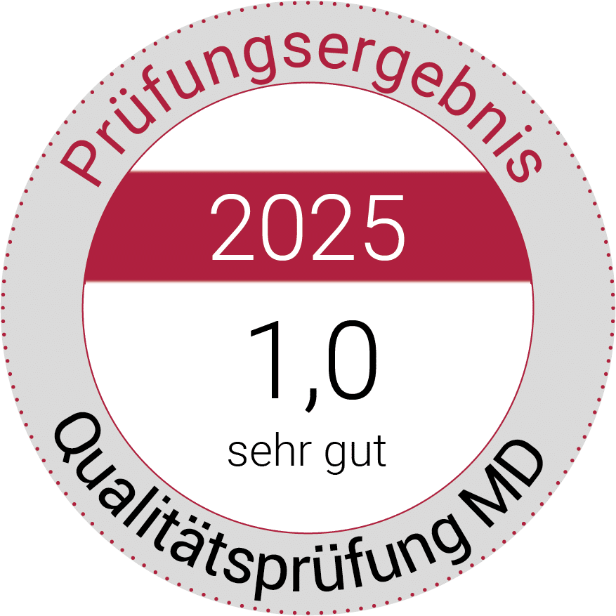 Prüfungsergebnis 2025: 1,0 "sehr gut" -Qualitätsprüfung MD für Casa Intensivpflegedienst GmbH